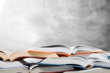 Stack of books isolated on  background.