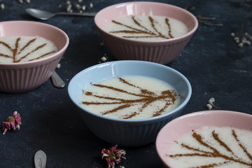 Bowls of rice porridge