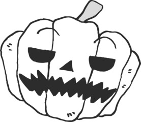 Monochrome Illustration of Halloween pumpkin
