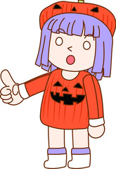Halloween pumpkin girl