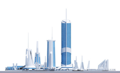 complex of futuristic buildings