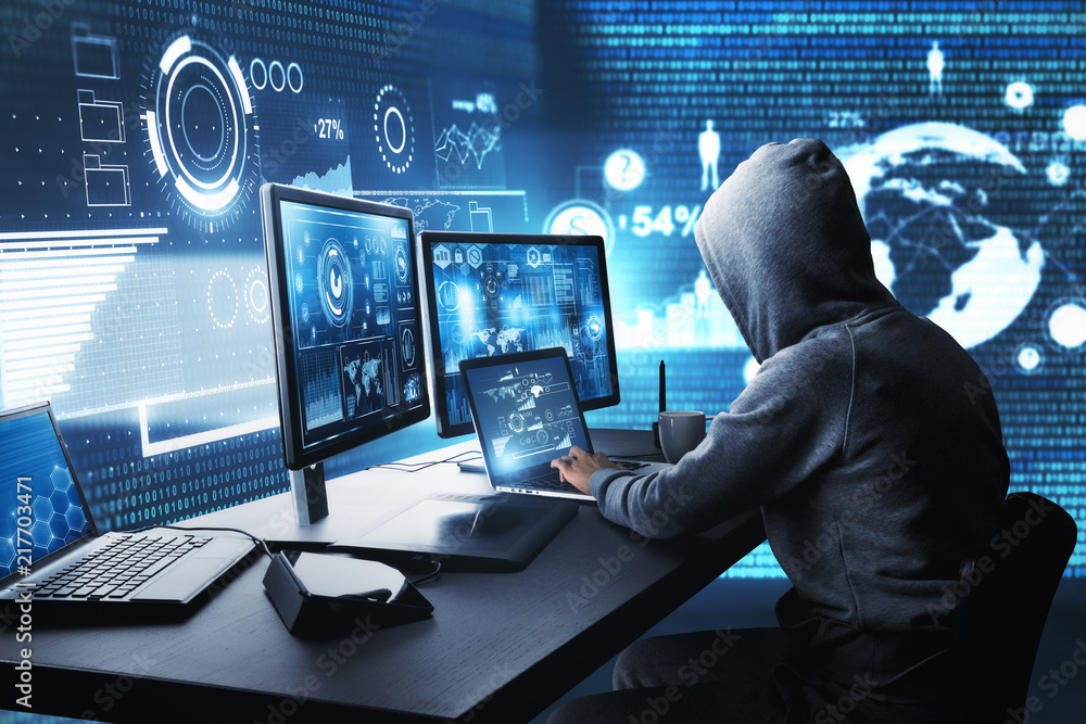 Poster hacking and malware concept