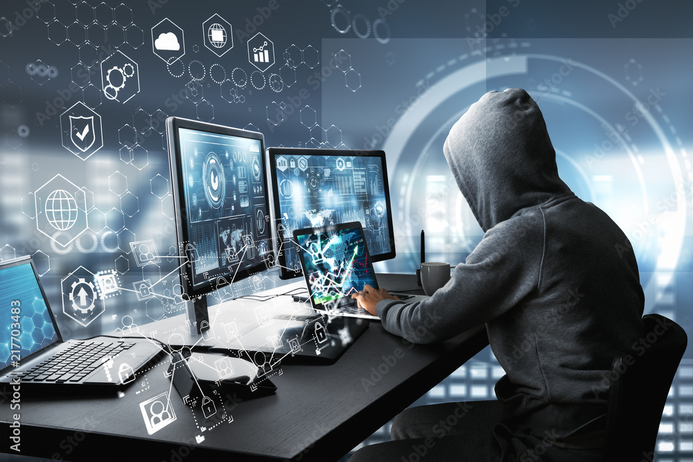 Poster hacking and information concept