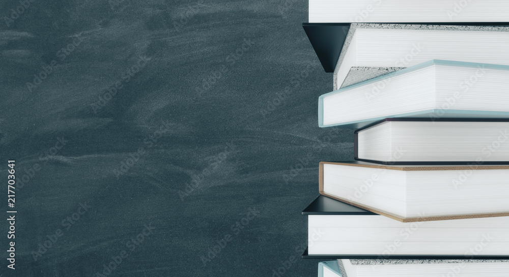Poster stacked books with copy space