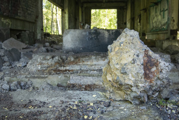 Ruins inside destroyed house