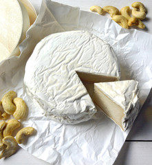 Vegan cheese Camembert, made with cashew nuts