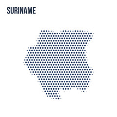 Fototapeta premium Dotted map of Suriname isolated on white background.