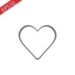 Heart icon vector illustration. Linear symbol with thin outline. The thickness is edited. Minimalist style.