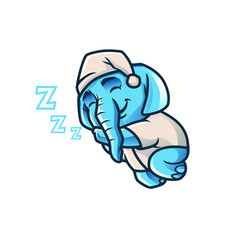 Elephant sleep Mascot Design Vector