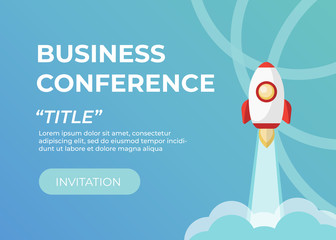Naklejka na ściany i meble Business conference invitation. conference business simple geometric background