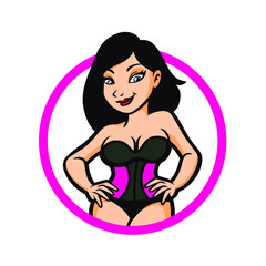 Sexy Waist Mascot Design Vector