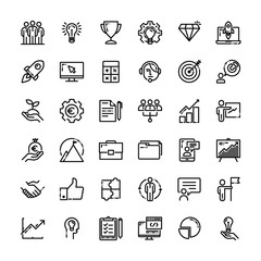 Startup and new business icon set