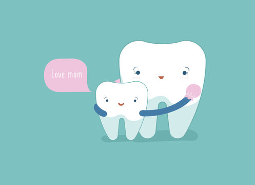 Love mom, dental concept.