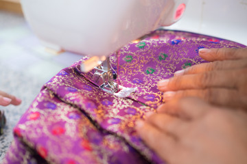 Processes of sewing silk