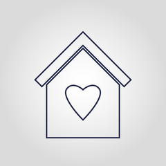 Love home or house isolated linear vector icon
