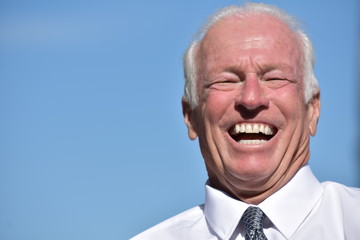 Business Man And Laughter Isolated