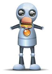Obraz na płótnie Canvas little robot emotion in happy eating