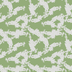 UFO military camouflage seamless pattern in green and beige colors
