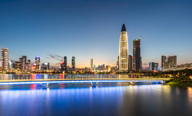 Fototapeta na wymiar Shenzhen Houhai Financial District Skyline