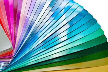 Color palette, guide of paint samples, colored catalog