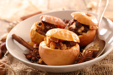 baked apple and spices