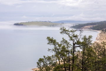 The beach of lake Baikal near Khuzhir