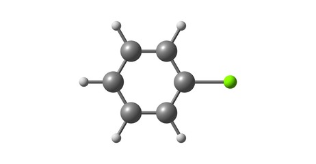 Chlorobenzene molecular structure isolated on white