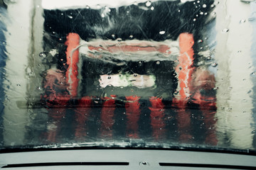 car being washed in a tunnel