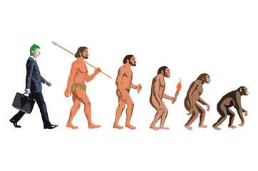 Obraz na płótnie Canvas 人類の進化 イラスト