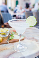 Classic lime margarita cocktail