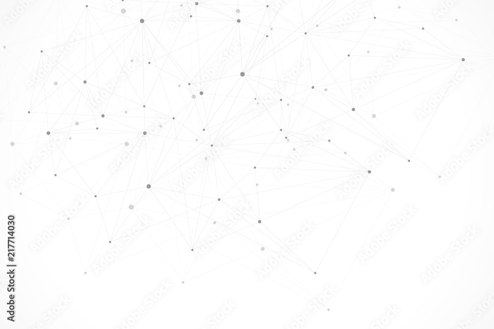 Leinwandbilder simple geometric abstract vector illustration. technology background with connected line and dots. m