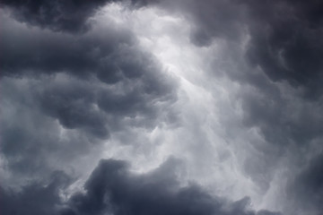 Gray thunderstorms and rainy clouds