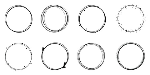 Set of circle frames, sticker