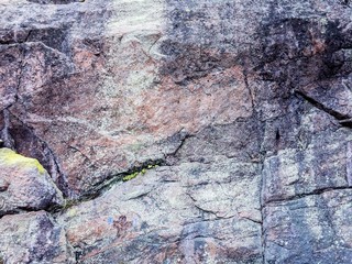 Vertical natural rock climbing wall