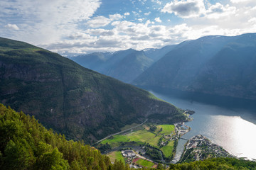 Beautiful fjord in Norway. View from the top