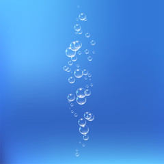 Bubbles under water vector illustration on blue background