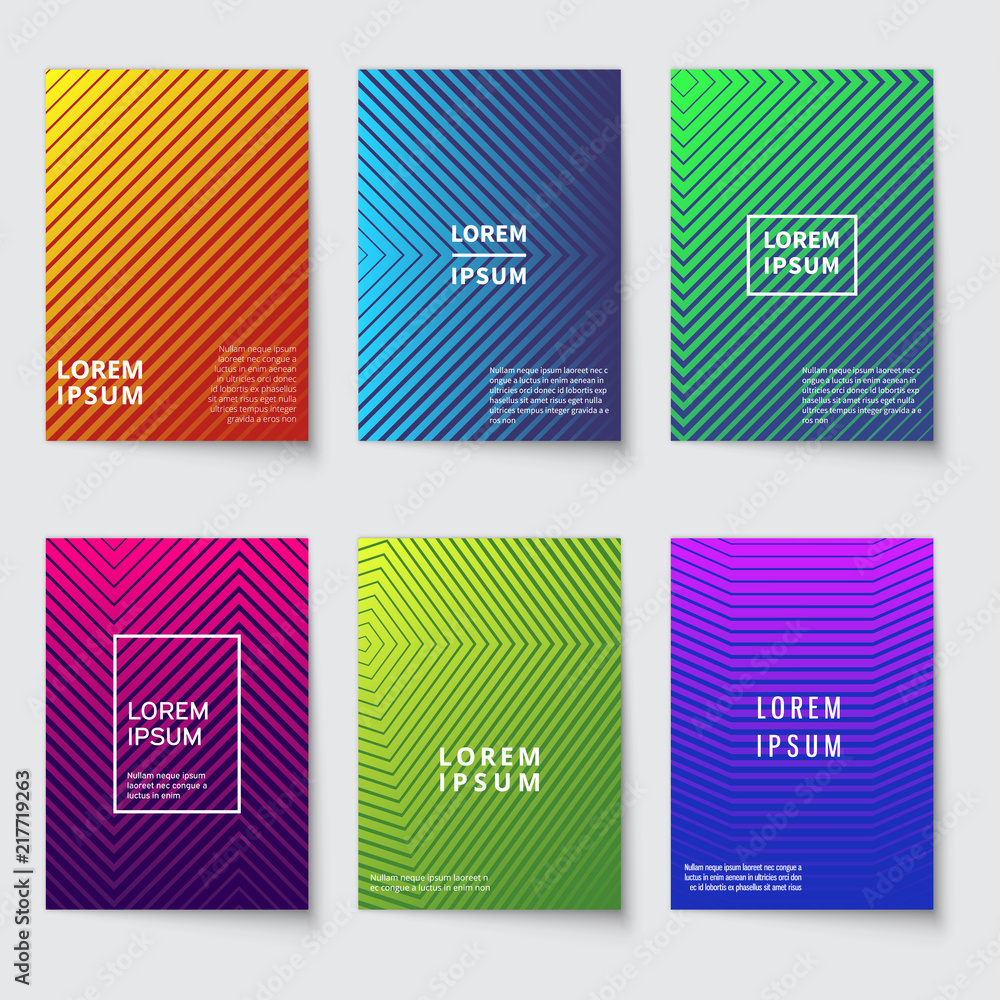 Poster abstract background. modern covers with geometric line pattern. minimal colorful halftone gradients 