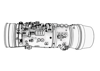 sketch of aircraft engine vector