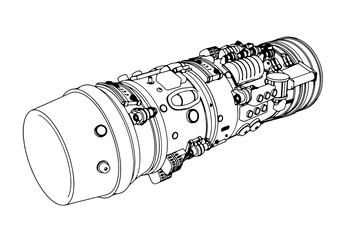 sketch of aircraft engine vector