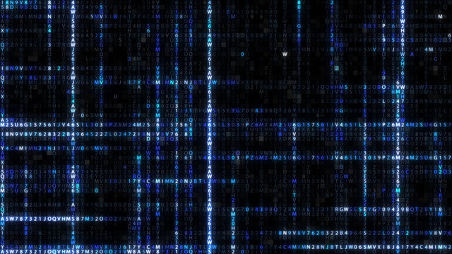 Abstract blue futuristic background of information technology hexadecimal digital data code 3d illustration