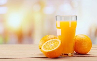 Orange Juice in glass on background