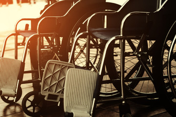 Wheelchair for the disabled and the sick.