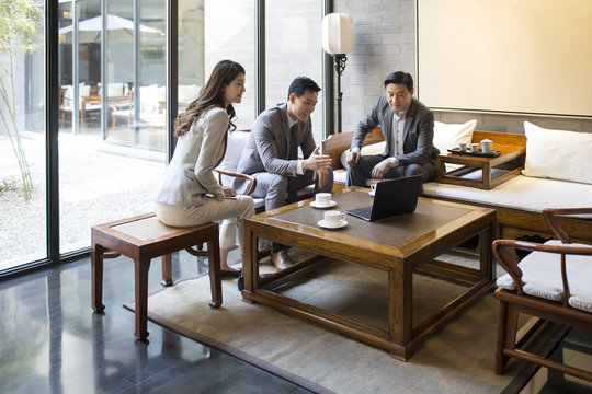 Business people having a meeting