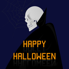 Happy halloween background with skull