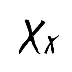 Obraz premium Ręcznie rysowane grunge napis. Alfabet kaligrafii atramentu