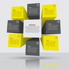 Abstract 3D Paper Infographics. Business template .Vector illustration