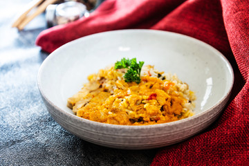 Risotto Scallops and dried tomatoes
