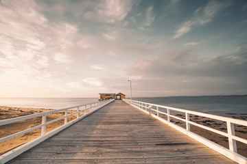 Fototapeta na wymiar Beautiful Sunrise At Queenscliff Pier, Victoria, Australia. 