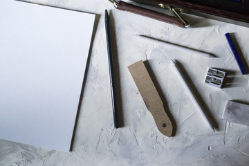 A set of artist's tools, for drawing.