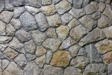 Abstract background wall of large stones closeup
